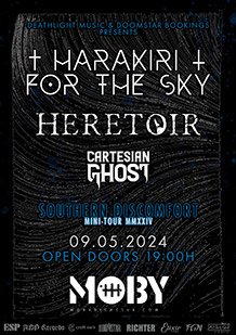 HARAKIRI FOR THE SKY
+ Heretoir + Cartesian Ghost 
JUEVES 9 de MAYO. 18h.
